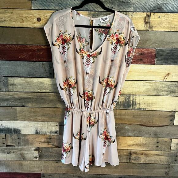 Show Me Your MuMu Pink Rowdy Romper‎ Size Medium - Picture 1 of 10